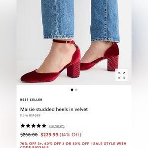 Maisie studded heels in velvet — JCrew